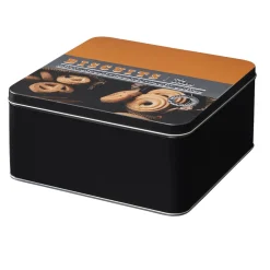 Conservation Alimentaire<Gifi Boîte à gâteaux carrée en métal décorée marron