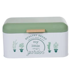 Vaisselle Et Accessoires De Table<Gifi Boîte à pain My little garden alu bambou blanche et verte