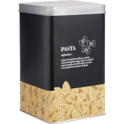 Conservation Alimentaire<Gifi Boîte à pâtes en métal noir et gris design pasta - 10,7x10,7xH.17,5cm