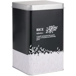 Conservation Alimentaire<Gifi Boîte à riz en métal noir et gris design rice - 10,7x10,7xH.17,5cm
