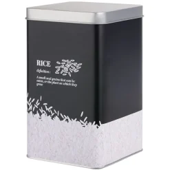Conservation Alimentaire<Gifi Boîte à riz en métal noir et gris design rice - 10,7x10,7xH.17,5cm