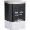 Conservation Alimentaire<Gifi Boîte à sel en métal noir et gris design salt - 10,7x10,7xH.17,5cm