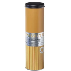 Conservation Alimentaire<Gifi Boîte à spaghettis ronde en métal décorée jaune moutarde