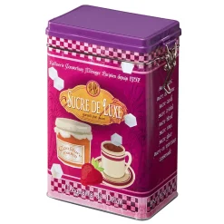 Conservation Alimentaire<Gifi Boîte à sucre en métal design vintage luxe rose fuchsia