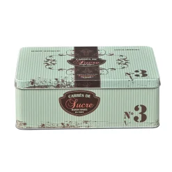 Gifi Boîte à sucre en métal design vintage romantique vert d'eau| Vaisselle Et Accessoires De Table