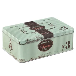 Gifi Boîte à sucre en métal design vintage romantique vert d'eau| Vaisselle Et Accessoires De Table
