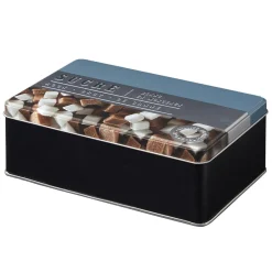 Conservation Alimentaire<Gifi Boîte à sucre rectangulaire en métal décorée bleu gris
