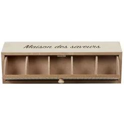Vaisselle Et Accessoires De Table<Gifi Boîte à thé bois design géométrique naturel et noir