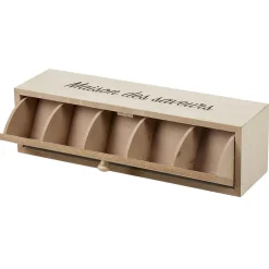 Vaisselle Et Accessoires De Table<Gifi Boîte à thé bois design géométrique naturel et noir