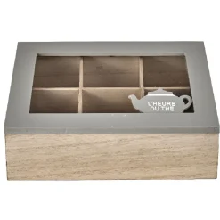 Gifi Boîte à thé mdf beige taupe| Vaisselle Et Accessoires De Table