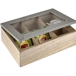 Gifi Boîte à thé mdf beige taupe| Vaisselle Et Accessoires De Table
