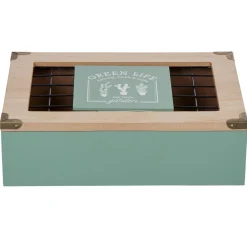 Gifi Boîte à thé My little garden en bois couvercle aluminium| Vaisselle Et Accessoires De Table