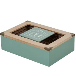 Gifi Boîte à thé My little garden en bois couvercle aluminium| Vaisselle Et Accessoires De Table