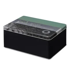 Conservation Alimentaire<Gifi Boîte à thé rectangulaire en métal décorée verte