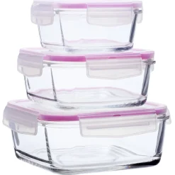 Conservation Alimentaire<Gifi Boîte alimentaire carrée en verre x3