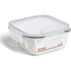 Conservation Alimentaire<Gifi Boîte alimentaire carrée en verre avec couvercle étanche à clips 800ml
