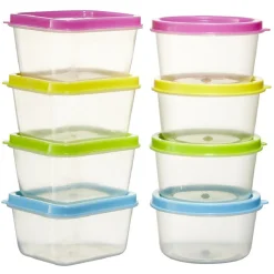 Conservation Alimentaire<Gifi Boîte alimentaire couvercle multicolore 65 ml x8