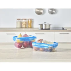 Gifi Boîte alimentaire en plastique avec couvercle flexible en silicone x2| Vaisselle Et Accessoires De Table