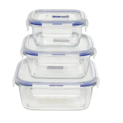 Conservation Alimentaire<Gifi Boîte alimentaire en verre trempé transparent x3