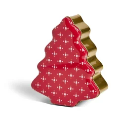 Conservation Alimentaire<Gifi Boîte alimentaire Noël forme sapin métal rouge et doré 18x14,5xH6,5cm