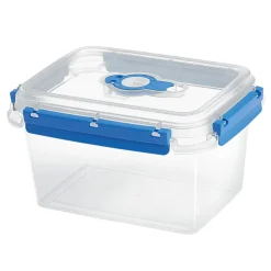Conservation Alimentaire<Gifi Boîte alimentaire rectangulaire transparente bleu et blanc 1,5L