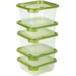 Conservation Alimentaire<Gifi Boîte alimentaire transparente et verte x5