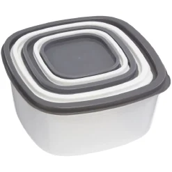 Conservation Alimentaire<Gifi Boîte alimentaire transparente couvercle gris et blanc x5