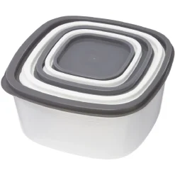 Conservation Alimentaire<Gifi Boîte alimentaire transparente couvercle gris et blanc x5
