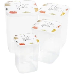 Gifi Boîte alimentaire transparent couvercle imprimé x4| Vaisselle Et Accessoires De Table
