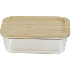 Conservation Alimentaire<Gifi Boîte alimentaire verre avec couvercle bambou 1 000 ml