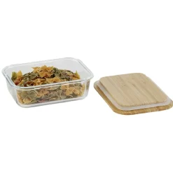 Conservation Alimentaire<Gifi Boîte alimentaire verre avec couvercle bambou 1 000 ml