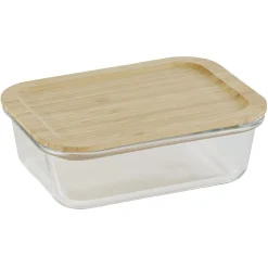 Conservation Alimentaire<Gifi Boîte alimentaire verre avec couvercle bambou 1 000 ml