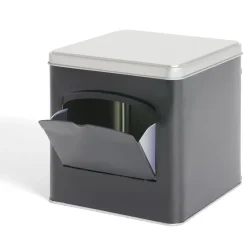 Conservation Alimentaire<Gifi Boîte conservation avec ouverture métal noir et gris 14,5x14,5x14,5cm