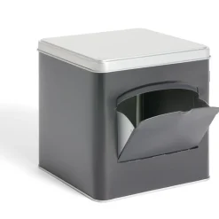 Conservation Alimentaire<Gifi Boîte conservation avec ouverture métal noir et gris 14,5x14,5x14,5cm