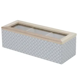 Conservation Alimentaire<Gifi Boîte déco 3 compartiments à fenêtre gris blanc