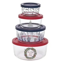 Gifi Boîte de conservation en verre x4| Vaisselle Et Accessoires De Table