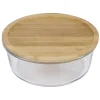 Conservation Alimentaire<Gifi Boîte de conservation ronde en verre avec couvercle en bambou 1,2L