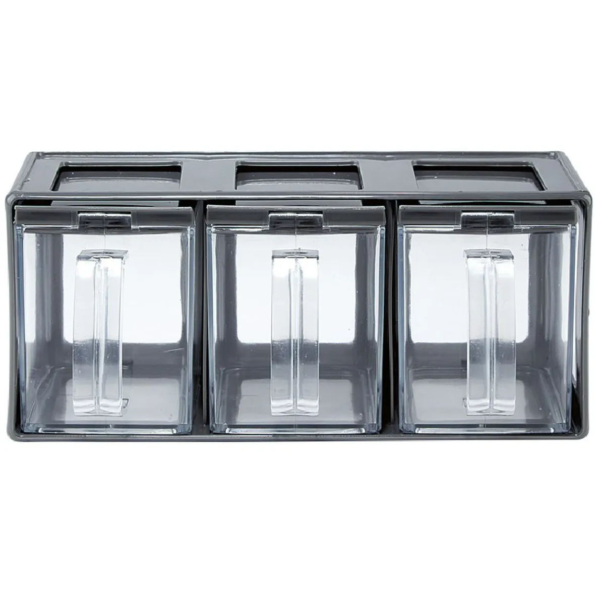 Gifi Boîte de cuisine 3 compartiments avec poignée| Vaisselle Et Accessoires De Table