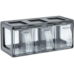 Gifi Boîte de cuisine 3 compartiments avec poignée| Vaisselle Et Accessoires De Table