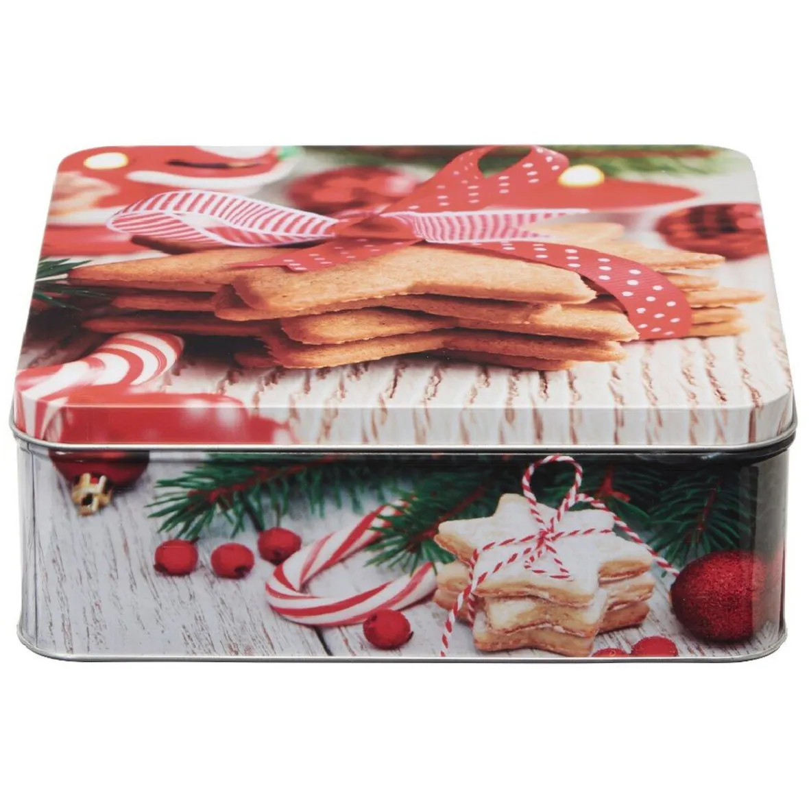 Conservation Alimentaire<Gifi Boîte de Noël carré vintage métal motif biscuit étoile