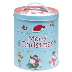 Gifi Boîte en métal 3 niveaux design Noël| Vaisselle Et Accessoires De Table