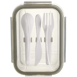 Conservation Alimentaire<Gifi Boîte Lunchbox en verre avec couverts en plastique 1,2L