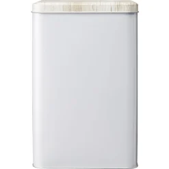 Conservation Alimentaire<Gifi Boîte rectangulaire en métal gris avec couvercle effet bois