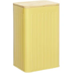 Conservation Alimentaire<Gifi Boîte rectangulaire métal embossée couvercle bambou 12,8x10xH20,5cm