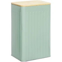 Conservation Alimentaire<Gifi Boîte rectangulaire métal embossée couvercle bambou 12,8x10xH20,5cm