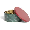Conservation Alimentaire<Gifi Boîte ronde en métal Ø22cm motif sucres d'orge rouge et vert