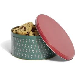 Conservation Alimentaire<Gifi Boîte ronde en métal Ø22cm motif sucres d'orge rouge et vert