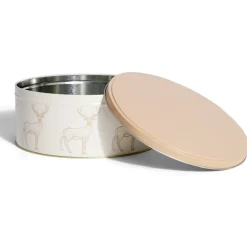 Conservation Alimentaire<Gifi Boîte ronde en métal Ø22cm motif cerf beige et orange