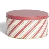 Conservation Alimentaire<Gifi Boîte ronde en métal Ø16,7cm motif rayures beige et rouge