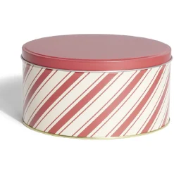 Conservation Alimentaire<Gifi Boîte ronde en métal Ø16,7cm motif rayures beige et rouge